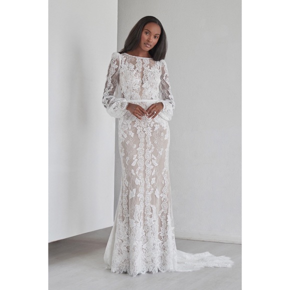 Watters Dresses & Skirts - NEW Watters Bridal Spruce Lace Long Sleeve Wedding Dress Size 8